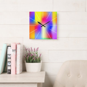 Regnbåge modern gradient fyrkantig klocka
