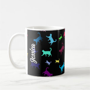 Regnbåge Mönster Namn monogram Kaffemugg