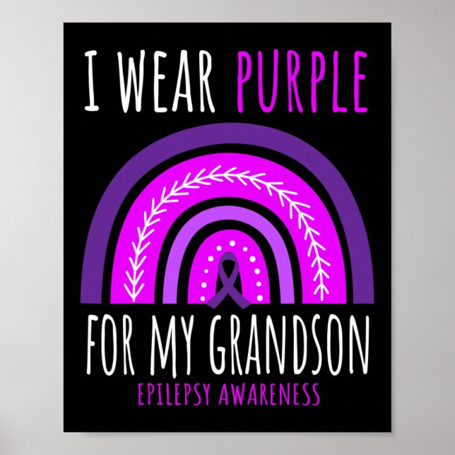 Regnbåge Mormor Farfar Lila Barnbarn Epilepsi A Poster (Framsidan)