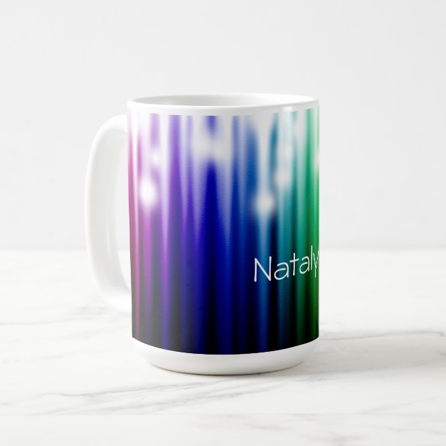 regnbåge mousserande struktur  kaffemugg (Framsida vänster)