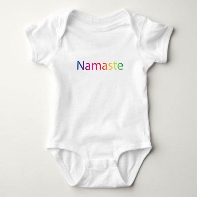 Regnbåge Namaste Ekologisk Bomull Onsie Tee Shirt (Framsida)