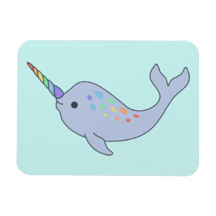 Regnbåge Narwhal Magnet