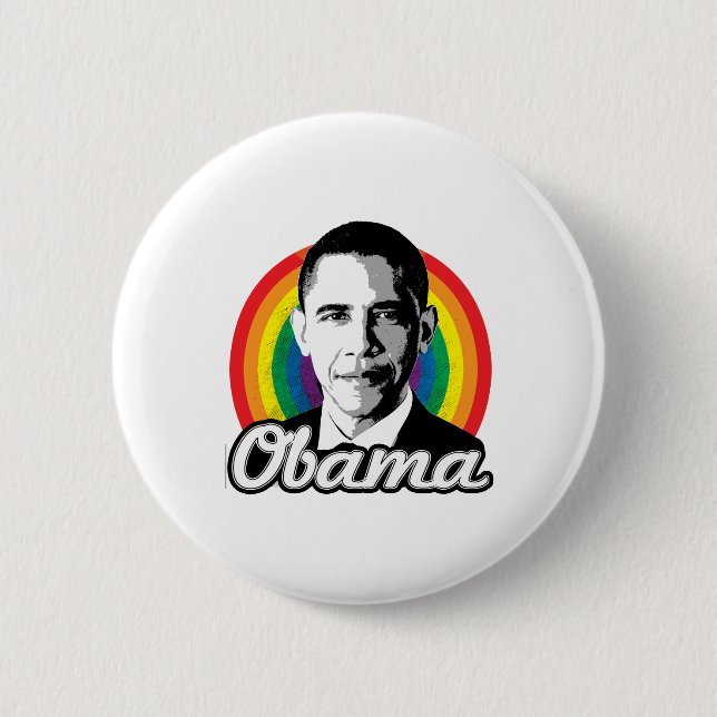Regnbåge Obama - HBTQ-politik - Knapp (Framsida)
