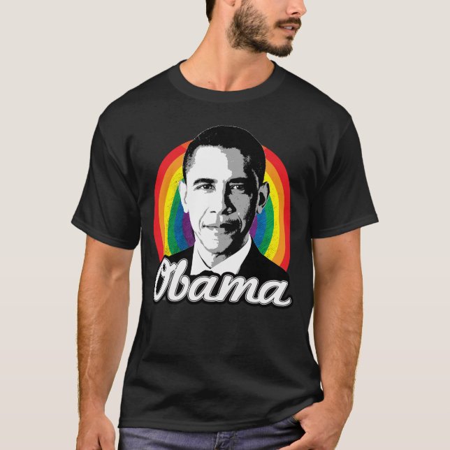 Regnbåge Obama T Shirt (Framsida)