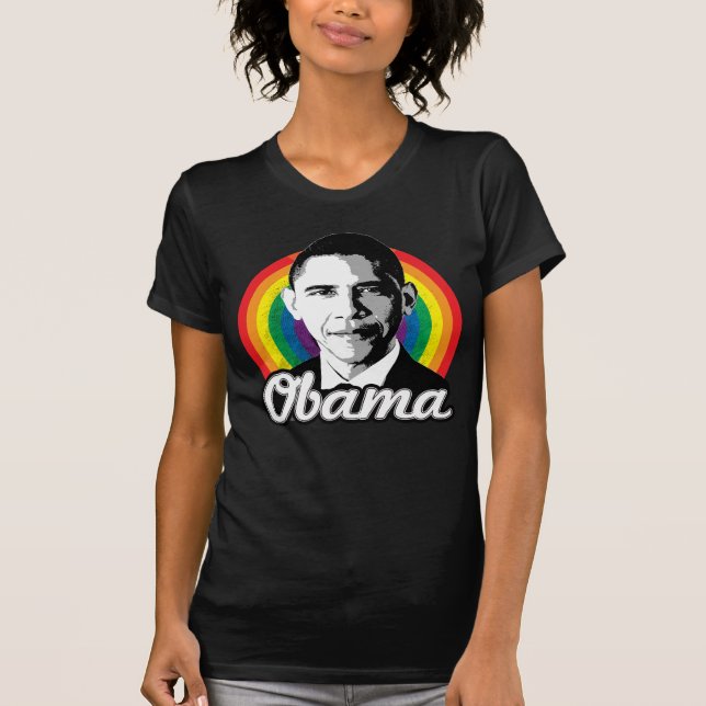 Regnbåge Obama T Shirt (Framsida)