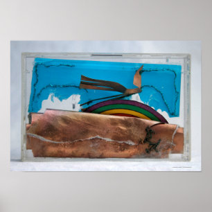 Regnbåge och Abstrakt Bird K7 1986 Blandad media P Poster