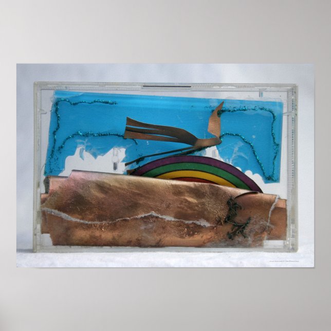 Regnbåge och Abstrakt Bird K7 1986 Blandad media P Poster (Framsidan)
