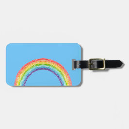 Regnbåge och blå himmel bagagebricka
