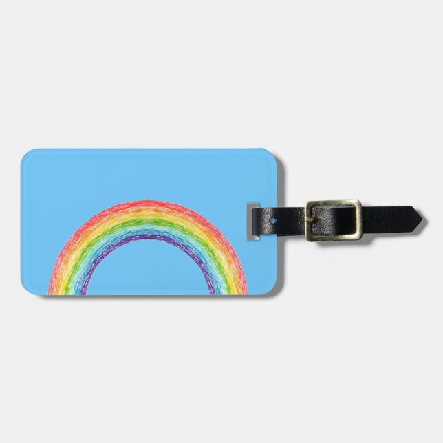 Regnbåge och blå himmel bagagebricka (Horisontell Framsida)