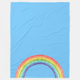 Regnbåge och blå himmel fleecefilt