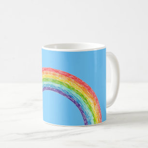 Regnbåge och blå himmel kaffemugg
