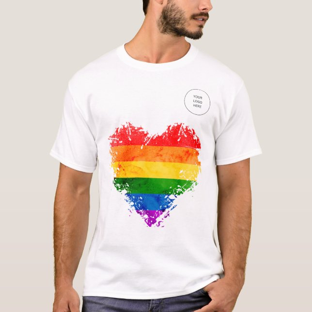 regnbåge och din egen logotyp t shirt (Framsida)