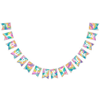 Regnbåge och Guld Banner Vimplar