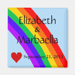 Regnbåge och hjärta magnet