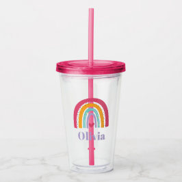 Regnbåge och hjärta personlig take away mugg