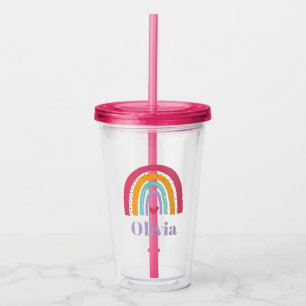 Regnbåge och hjärta personlig  take away mugg