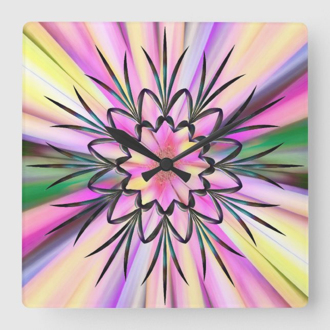 Regnbåge och järn fyrkantig klocka (Framsida)