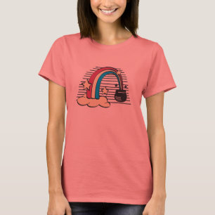 regnbåge och kruka guld t shirt