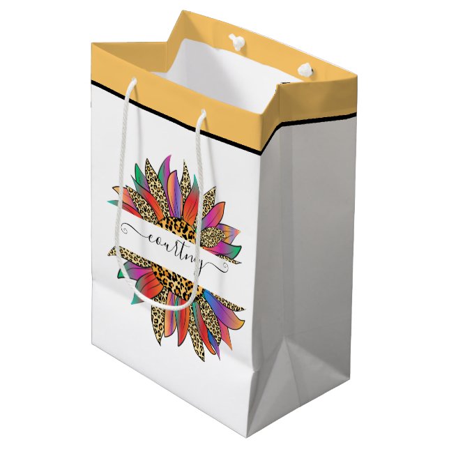 Regnbåge och leopardtryck personlig   (Framsidan Vinklad)