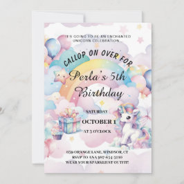 Regnbåge och magi-födelsedag 2025 inbjudningar