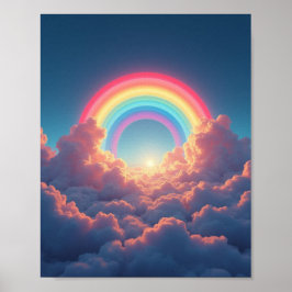 Regnbåge och moln poster