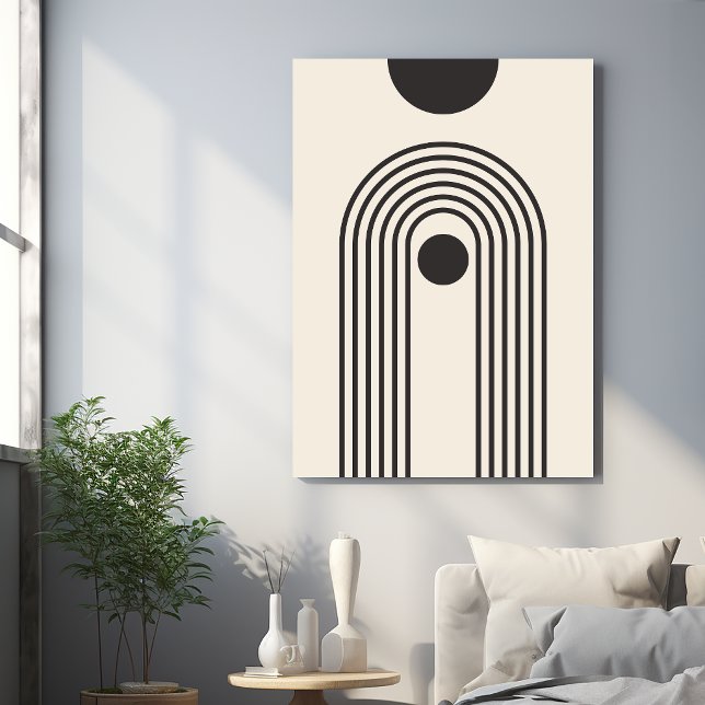 Regnbåge och sol, Boho Abstrakt Geometrisk Konst Canvastryck (Skapare uppladdad)