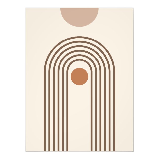 Regnbåge och sol, Boho Abstrakt Geometrisk Konst Fototryck (Framsidan)