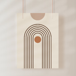 Regnbåge och sol, Boho Abstrakt Geometrisk Konst Fototryck