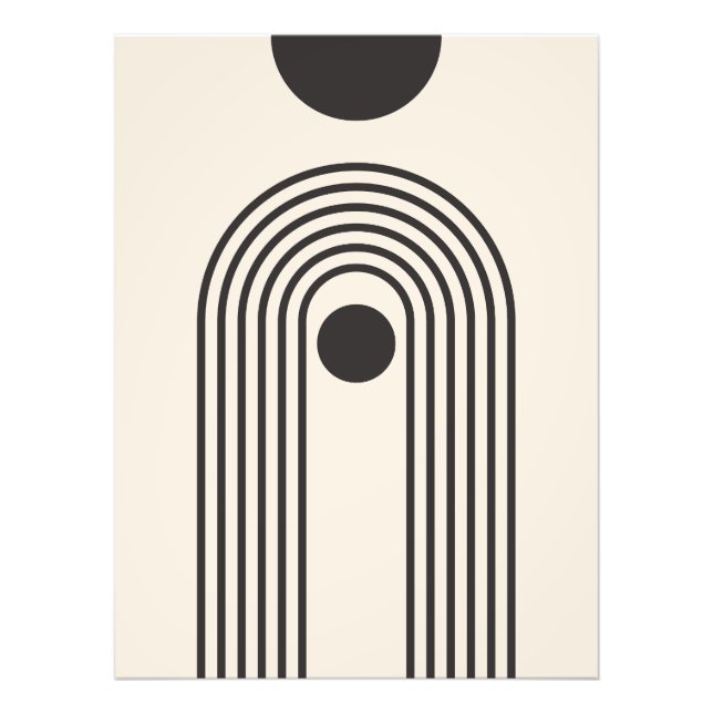Regnbåge och sol, Boho Abstrakt Geometrisk Konst Fototryck (Framsidan)