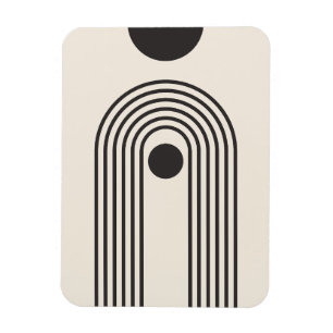 Regnbåge och sol, Boho Abstrakt Geometrisk Konst Magnet