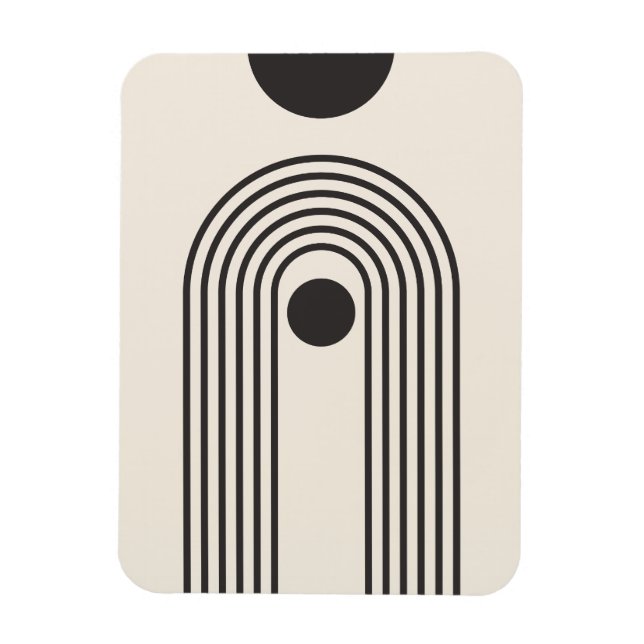 Regnbåge och sol, Boho Abstrakt Geometrisk Konst Magnet (Vertikal)