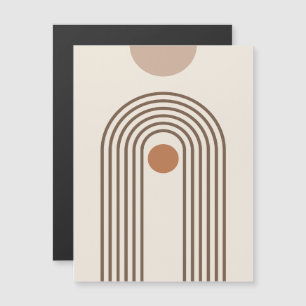 Regnbåge och sol, Boho Abstrakt Geometrisk Konst Magnetisk Inbjudningskort