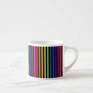Regnbåge och svart rand espressomugg
