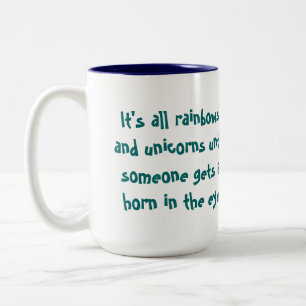 Regnbåge- och Unicornskaffemugg Två-Tonad Mugg