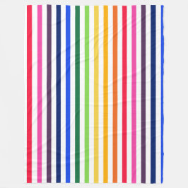 Regnbåge och vitt rand fleecefilt