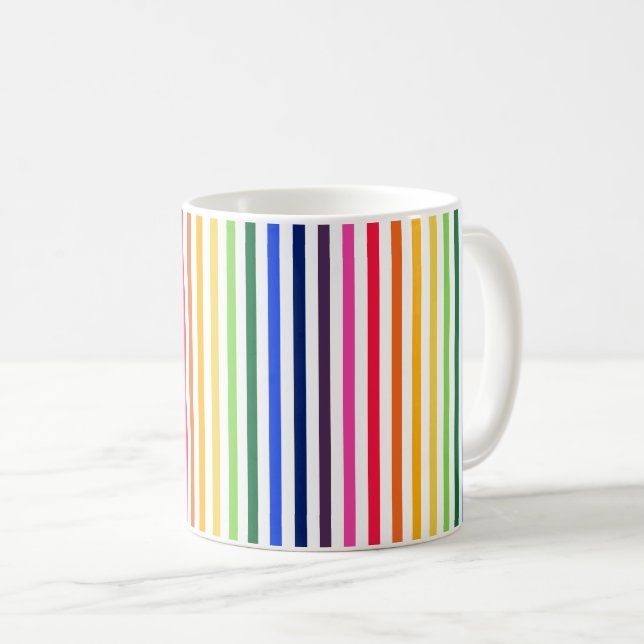 Regnbåge och vitt rand kaffemugg (Framsida höger)