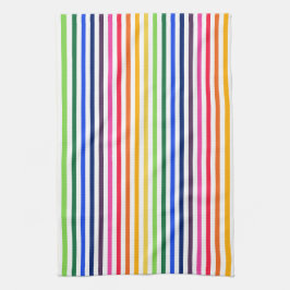 Regnbåge och vitt rand kökshandduk