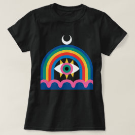 Regnbåge Öga Halvmåne Konst T Shirt