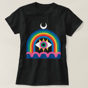 Regnbåge Öga Halvmåne Konst T Shirt
