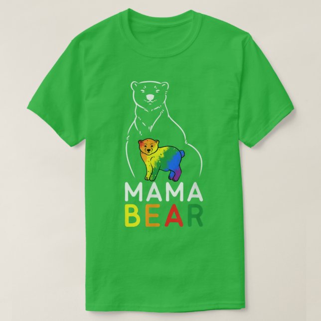 Regnbåge om HBT-Mamma Bear Gay pride Equal-Höger T Shirt (Design framsida)