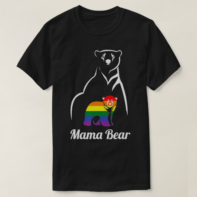 Regnbåge om HBT-Mamma Bear Gay pride Equal-Höger T Shirt (Design framsida)