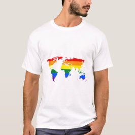 Regnbåge om HBT-TQ-världskarta T Shirt