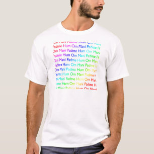 Regnbåge Om Mani Padme Hum Tee
