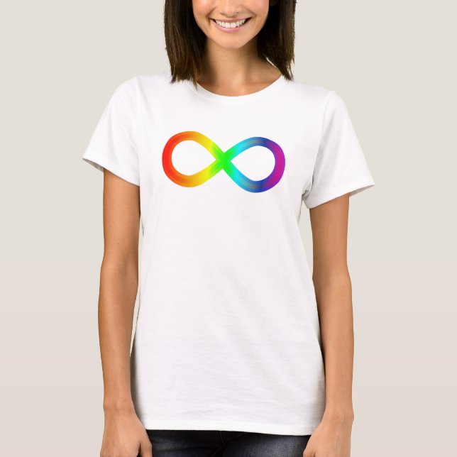 Regnbåge om oändlighet för autism t shirt (Framsida)