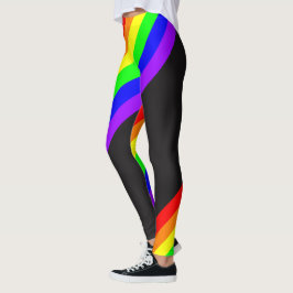 Regnbåge om svart på Gay pride Leggings