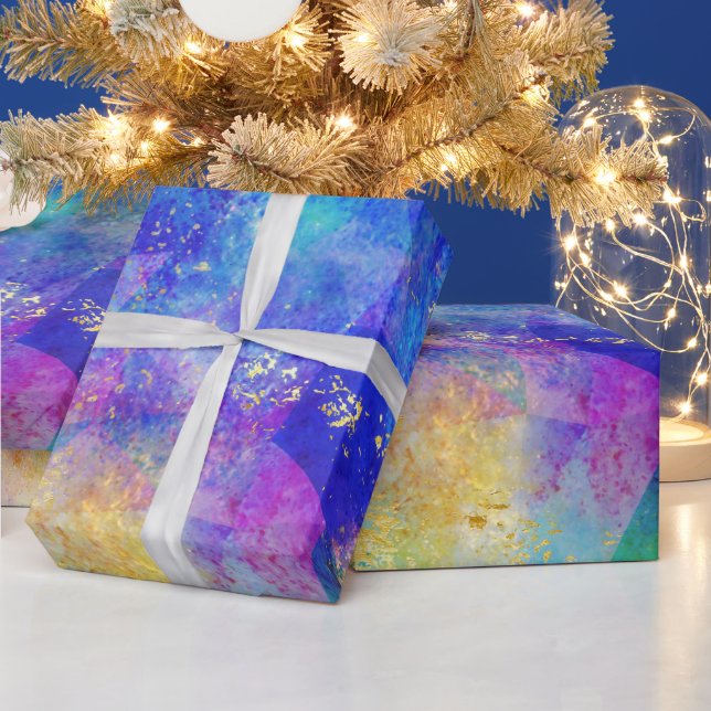 Regnbåge Ombre och Guld Fire Opal Mönster Presentpapper (Helgdagar)