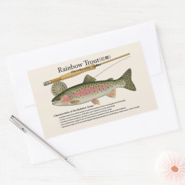 Regnbåge (Oncorhynchus mykiss) – Rekt på engelska Rektangulärt Klistermärke