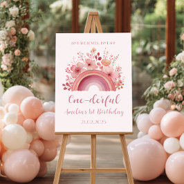 Regnbåge Onederful 1-årsfest välkomst Poster