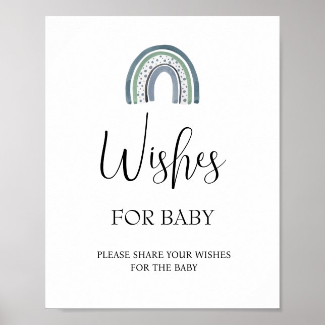Regnbåge Önskemål för babyvisningsskylt Poster (Framsidan)