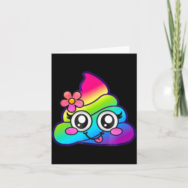 Regnbåge Op Emoji Gutt Unicorn O Blomma Dum  Kort (Framsida)
